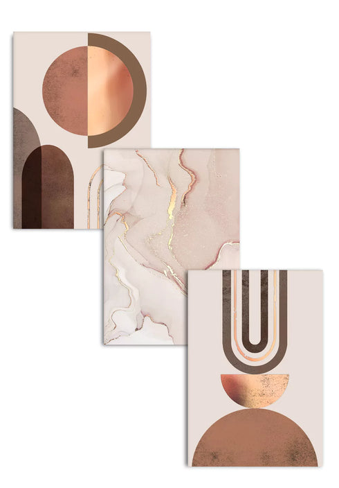 Caramel Nougat Real Rose Gold Set mit 3 Postern 50x70cm